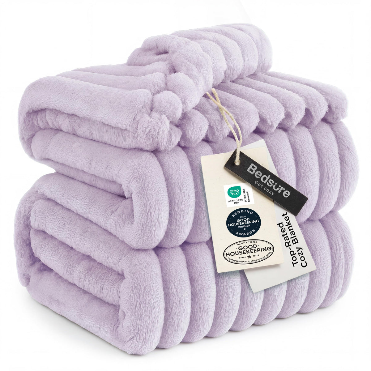 Bedsure Soft King Size Blankets for Bed Beige 108"x90"