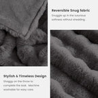 Cozy Bliss Faux Fur Bubble Throw for Couch, Fuzzy Soft Plush Thick Blanket for Sofa Bed Gift, 50x60 Inches Charcoal Grey