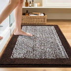48x32 Large Bathroom Rugs Washable Non Slip, Brown Bath Mat for Bathroom Floor Tub, Soft Absorbent Quick Dry Mats for Shower, Bathtub,Home Decor