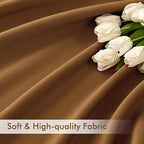 MIULEE Golden Brown Back Tab Blackout Curtains 52x96 Inch Long 2 Panels Set