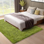 Ophanie Green Rugs for Living Room 5x8, Grass Shag Fluffy Large Fuzzy Plush Soft Carpets, Floor Shaggy Area Rugs for Bedroom, Carpet for Kids Boys Girls Dorm Nursery Home Decor Aesthetic