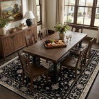 RELEANY Washable Area Rug, Large 10'x12', Black/Neutral