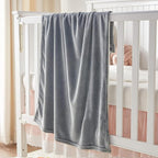 KMUSET Kids Blanket for Boys Girls 30x40 inches, Soft Cozy Fuzzy Swaddle Throw Blanket, Small Fleece Blanket for Crib Stroller, Grey