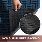 Mibao Front Door Mat Outdoor Entrance, 29.5" x 17" Heavy Duty Welcome Mat, Waterproof Dirt Trapper Doormat, Super Absorbent Indoor Entryway Mat for Patio & Porch - Blue