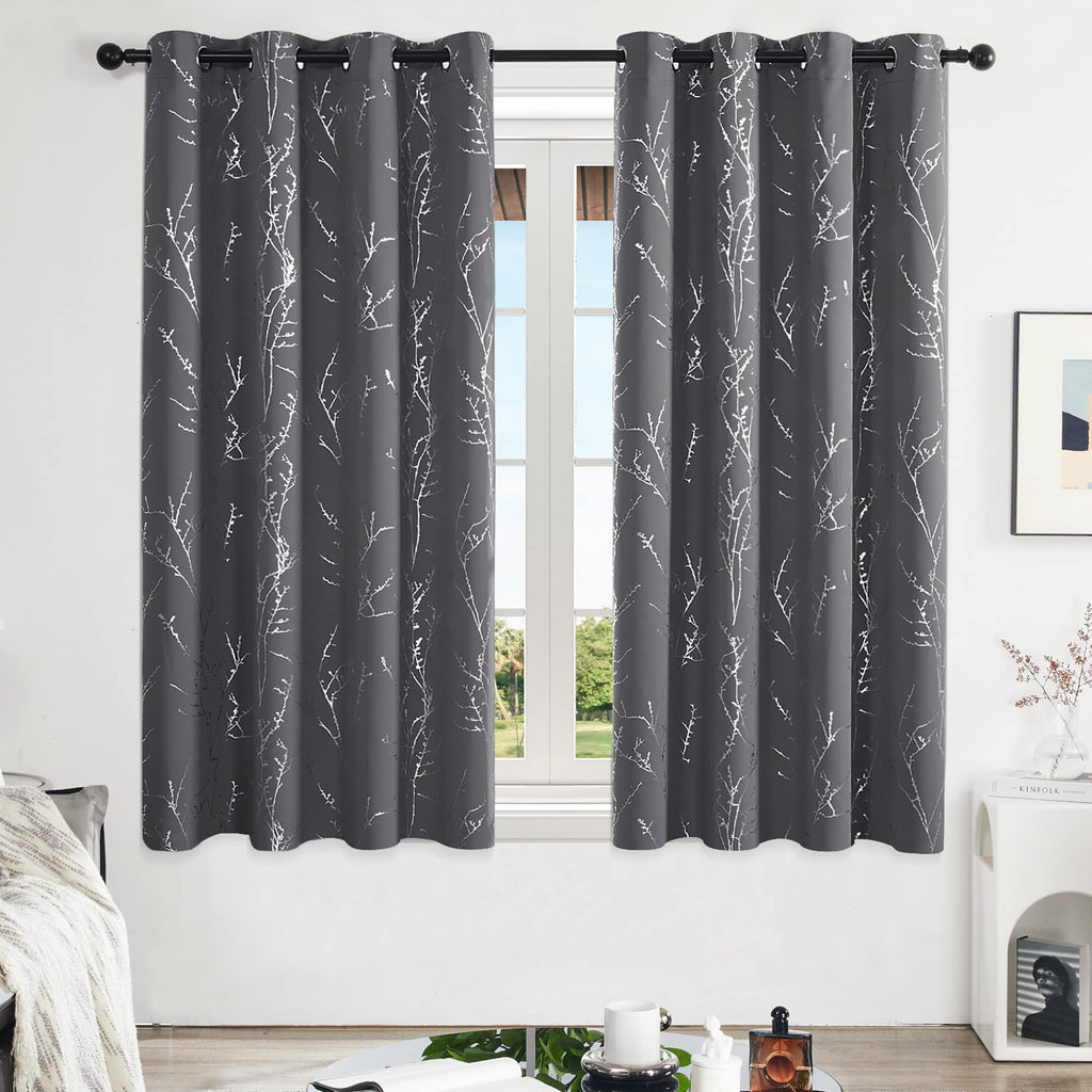 Deconovo Living Room Curtains 63 Inches Long, Blackout Curtains for Bedroom