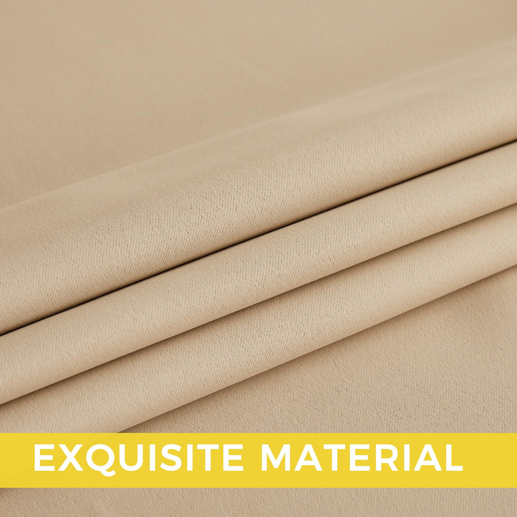 NICETOWN Biscotti Beige Light Blinds - Microfiber Grommet Thermal Insulated Shades for Kid's Room, Yard, Boys Room, Girls Room, Nursery - Lightweight, 1 Pair, W52 x L95