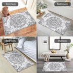 HEBE Washable Area Rug - 2'x3' Non Slip Soft Distressed Medallion Bedroom Boho Living Room Accent Throw Vintage Entry Floor Carpet for Dining Room Bathroom Entryway
