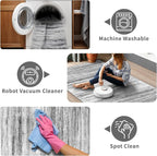 WIEVEDENS 4x6 Rugs for Living Room: Non-Slip Washable Area Rug for Hallway Entryway Kitchen Bedroom - Easy-to-Clean Stain and Water Resistant Carpet - Soft Low-Pile Throw Mat Grey