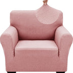 ZNSAYOTX 1 Piece Jacquard Chair Slipcovers for Living Room High Stretch Chair Covers with Arms Anti Slip Pets Friendly Couch Sofa Armchair Cover Furniture Protector (Small,New Pattern Rose)