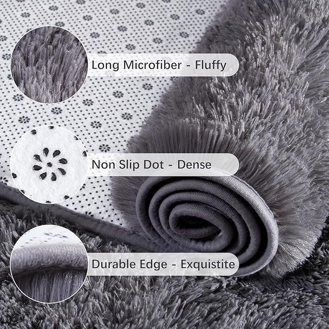 Chicrug Soft Runner Rugs for Bedroom Living Room Plush Fluffy Rug 2x4