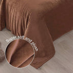 Exclusivo Mezcla Fleece Blanket King Size for Bed, Super Soft and Warm, All Season, Cozy, Plush, Lightweight, 90x104 Inches, Brown