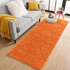 OLANLY 2x5 Machine Washable Runner Rugs for Hallway, Soft Fluffy Shaggy Bedside Rugs for Bedroom, Living Room, Indoor Floor Carpet for Kids Girls and Boys, Nursery Rooms, Home Decor Aesthetic, Orange
