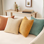 Topfinel Decorative Throw Pillow Covers Cushion Cases, Set of 4 Soft Velvet Modern Double-Sided Designs, Mix and Match for Home Decor, Pillow Inserts Not Included (22x22 inch, Orange/Teal)