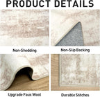 6x9 Area Rugs Washable Rug: Large Modern Abstract Living Room Rug Soft Anti-Skid Thin Carpet Indoor Floor Non-Shedding Carpets for Bedroom Dining Room Farmhouse Nursery Home Office - Brown Ivory