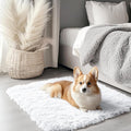 OLANLY 2x2 Machine Washable Small Rug, Soft Fluffy Shaggy Throw Rug for Bedroom, Entryway, Indoor Floor Carpet for Kids, Nursery, Home Decor, White