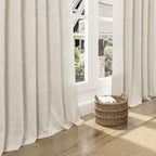 Nanspring Vanilla Linen Curtains for Living Room 72 Inches Long Luxury Light Filtering Semi Sheer Curtain Back Tab Modern Farmhouse Decor Elegant Coastal Drapes for Bedroom Office 52x72, 2 Panels
