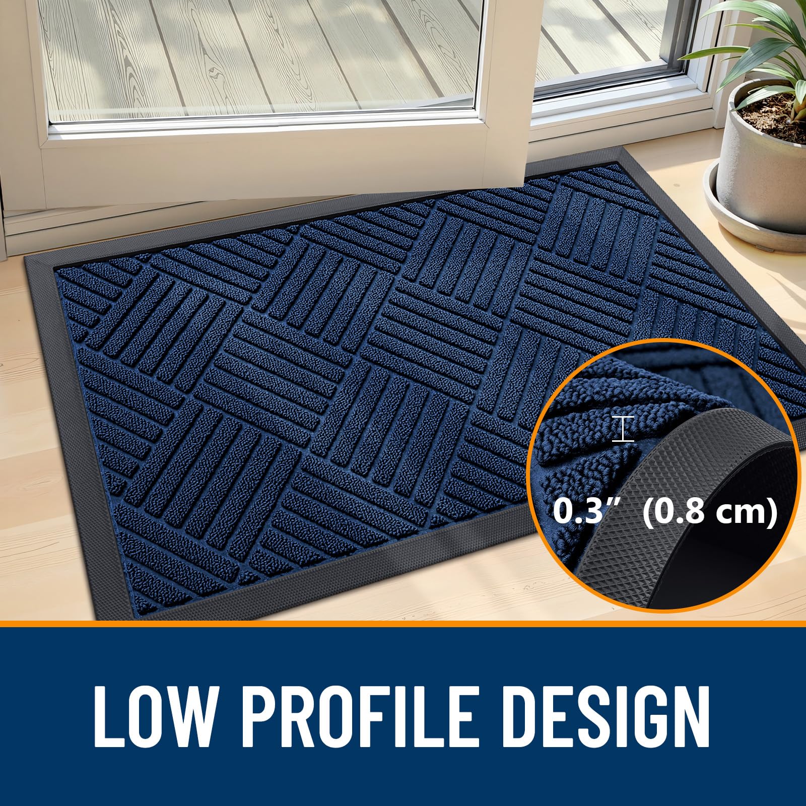 OLANLY Front Door Mat Outside Entrance 71x47, Waterproof Heavy-Duty Doormat