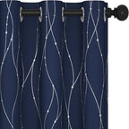 Deconovo Living Room Curtains 63 Inches Long, Blackout Curtains for Bedroom
