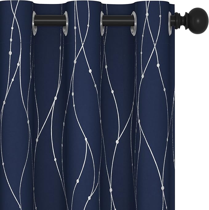 Deconovo Living Room Curtains 63 Inches Long, Blackout Curtains for Bedroom