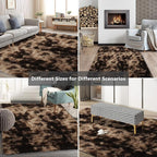 Shag Area Rugs for Bedroom Living Room,6X9Ultra Soft Fluffy Area Rugs for Dorm,Indoor Carpet Nursery Rugs for Kids Girls Room Home Decor, Mottling Brown