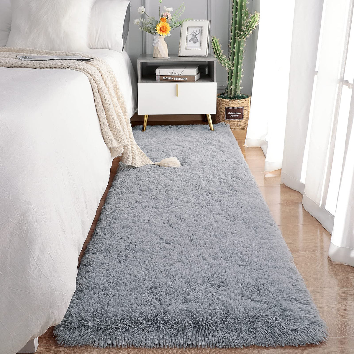 Chicrug Soft Runner Rugs for Bedroom Living Room Plush Fluffy Rug 3x10