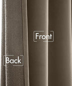 MIULEE Taupe Velvet Curtains 84 inches - Luxury Blackout Curtains for Bedroom Living Room Thermal Insulated Super Soft Window Drapes Rod Pocket & Back Tab, W52 x L84 inches, 2 Panels