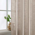 MIULEE Natural Linen Curtains 52x54 Inch Length for Bedroom Living Room