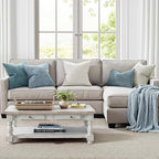 MIULEE Pack of 2 Couch Throw Pillow Covers 18x18 Inch Coastal Light Blue Modern Boho Accent Decorative Pillow Covers Soft Chenille Farmhouse Cushion Covers for Home Decor Bed Sofa Living Room