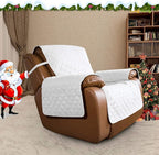 Easy-Going Oversized Recliner Cover Reversible Couch Cover Sofa Cover for Living Room Water Resistant Furniture Protector with Elastic Straps for Pets Dog (Oversized Recliner, White/White)