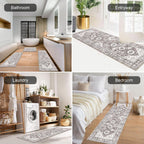 HEBE Boho Kitchen Rugs Set of 3, Non Slip Washable Kitchen Mats for Floor