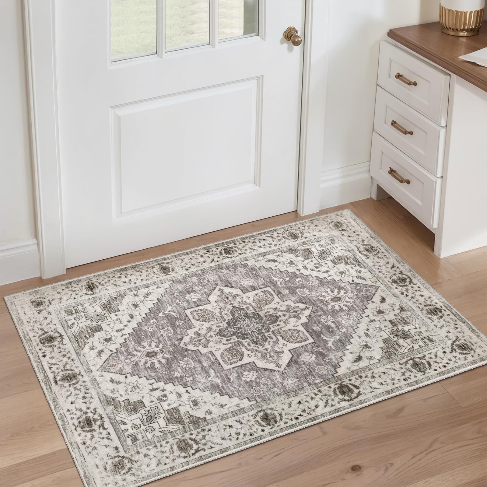 SERISSA 2x3 Washable Non Slip Boho Small Area Rug for Entryway，Earth Tone