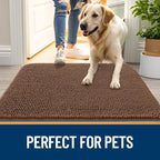 OLANLY Dog Door Mat for Muddy Paws 34x21, Super Absorbent Chenille Mud Mat