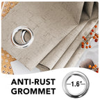 H.VERSAILTEX 100% Blackout Curtains for Bedroom Thermal Insulated Linen Textured Curtains Heat and Full Light Blocking Drapes Living Room Curtains 2 Panel Sets, Cobblestone, 42x63 Inch