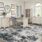 XLUEZ 6x9 Area Rugs for Living Room, Washable Modern Abstract Large Area Rug Neutral Soft Non Slip Kids Rug Stain Resistant Indoor Carpet for Bedroom Nursery Dining Room Playroom(Black, 6'x9')