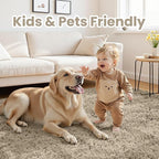 5x8 Area Rugs for Living Room: Soft Fluffy Shag Gray Camel Rugs for Bedroom, Non Slip Large Fuzzy Plush Rug Indoor Floor Carpet for Nursery Kids Boys Girls Room, Dorms, Playroom, Modern Home Decor