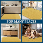 OLANLY Dog Door Mat for Muddy Paws 32x20, Absorbs Moisture and Dirt, Absorbent Non-Slip Washable Doormat, Quick Dry Chenille Mud Mat for Dogs, Entry Indoor Entryway Carpet for Inside Floor, Yellow