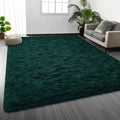 Deerhoo Large Shag Area Rugs 9 x 12, Plush Fuzzy Rugs for Living Room, Ultra Soft Fluffy Furry Rug for Bedroom, Indoor Carpet Nursery Rugs for Kids Room Home Decor, Dark Green