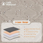 VANSOFY Waterproof Recliner Couch Covers, Sofa Covers 1-Piece Washable Reclining Sofa Cover Non-Slip Furniture Protector with Elastic Straps Pocket for Dogs, Pets(Khaki,Oversized 2 Seater)