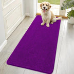 OLANLY Dog Door Mat for Muddy Paws 70x32, Absorbs Moisture and Dirt, Absorbent Non-Slip Washable Doormat, Quick Dry Chenille Mud Mat for Dogs, Entry Indoor Entryway Carpet for Inside Floor, Purple