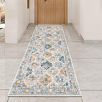 HEBE Hallway Runner Rug 2'x6' Washable Vintage Distressed Area Rugs Non Slip Laundry Rug Runner Boho Floor Carpet Runners for Hallways Entryway Laundry Room Kitchen Bathroom