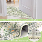 Yamaziot Washable Runner Rug, 2x6 Non-Slip Boho Vintage Hallway Rug Runner with Rubber Backing, Stain Resistant & Low Pile Faux Wool Distressed Carpet Runner for Kitchen, Laundry, Entrance