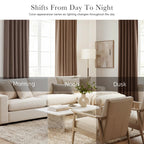 PONY DANCE Blackout Window Drapes - 42 by 72-inch, Mocha Curtain Draperies Light Block Thermal Insulated Curtain Panels Back Tab/Rod Pocket Light Blocking Energy Saving for Bedroom, 2 PCs