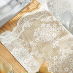 YJ YANJUN Vintage Lace Curtains 90 Inches Long for Dining Room Pair French Country Floral Sheer Curtains for Bedroom Playroom Ivory Cream Colored Boho Farmhouse Decoration 52 x 90 Off White