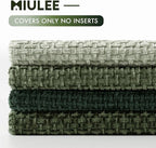 MIULEE Pack of 4 Couch Throw Pillow Covers 18x18 Inch Green Soft Decorative Chenille Pillow Covers Farmhouse Accent Cushion Covers for Boho Spring Home Decor Sofa Bedroom Living Room