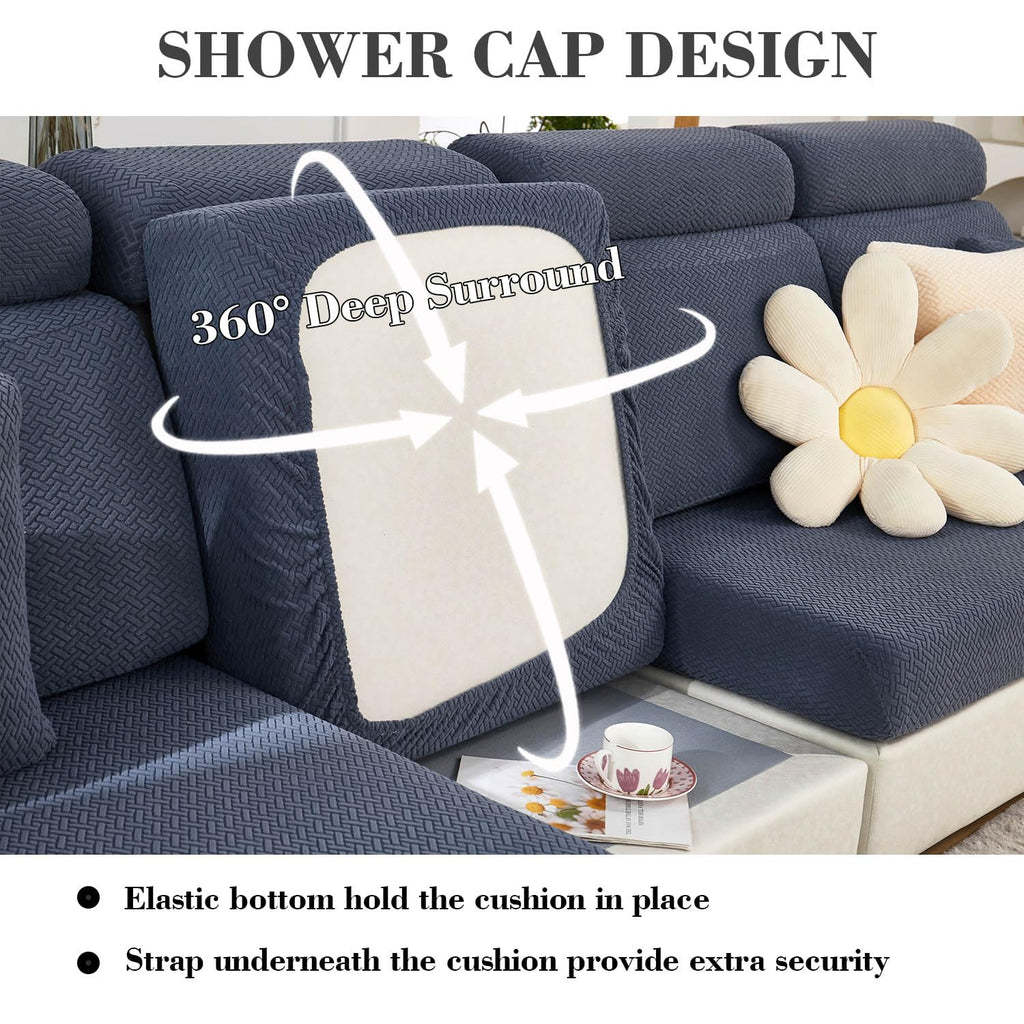 Disayu Sofa Covers Couch Covers for Sofa Pet Friendly Couch Cushion Covers Universal Sofa Covers Washable Stretch Slipcovers for Sectional Sofa (Texture Metal Gray,Chaise Cover)