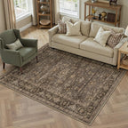 WondRg 4x5 Dark Brown Vintage Area Rug