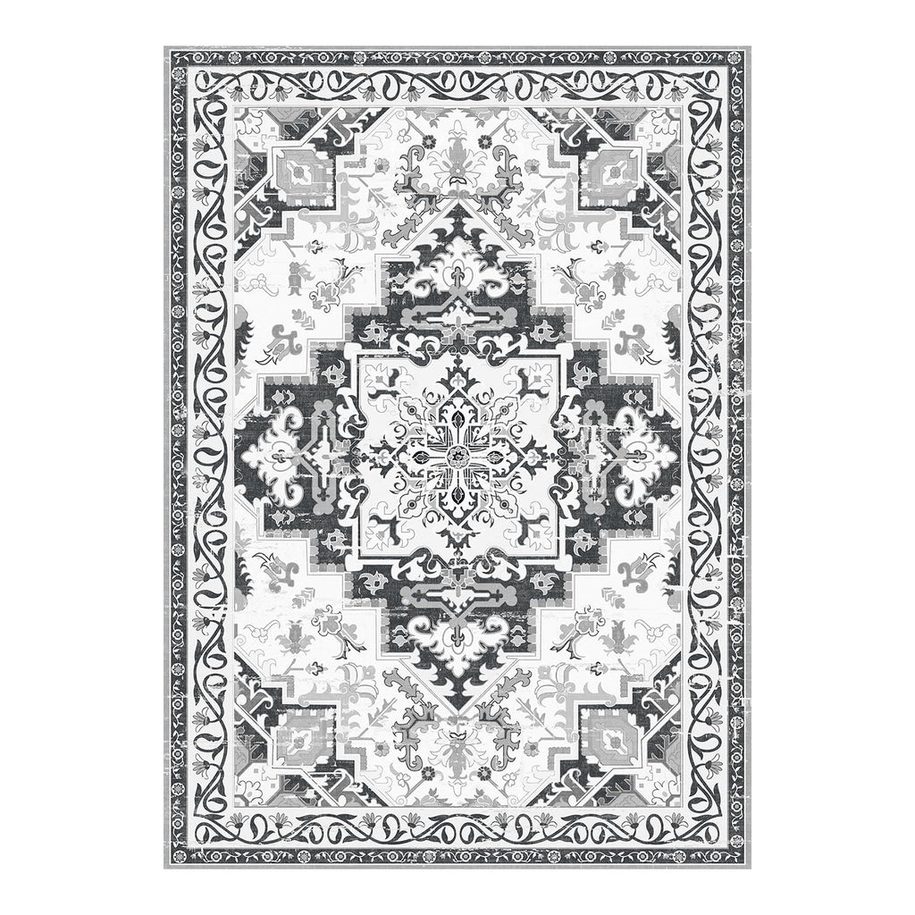 Rugflix 6x9 Area Rugs for Living Room, Washable Light Grey Large Rug