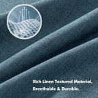 MIULEE 100% Blackout Linen Curtains for Bedroom, Stone Blue Solid Luxury Decor Thermal Insulation Room Darkening Drapes for Living Room Nursery Back Tab Rod Pocket 42 x 84 Inches, 2 Panels