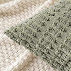 MIULEE Corduroy Decorative Throw Pillow Covers 18x18 Light Olive Pack of 2