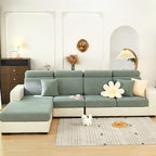 Sofa Covers Couch Covers for Sofa Pet Friendly Couch Cushion Covers Universal Sofa Covers Washable Stretch Slipcovers for Sectional Sofa (Texture Green,Chaise Cover)